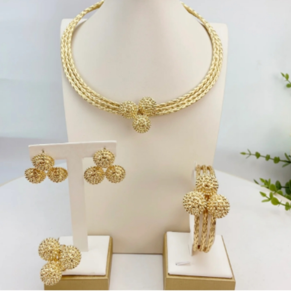 Tre-Speranza 4 Piece Gold Plated Italian Jewelry Set