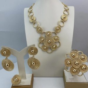 Sole d’Oro 4 Piece Gold Plated Italian Jewelry Set