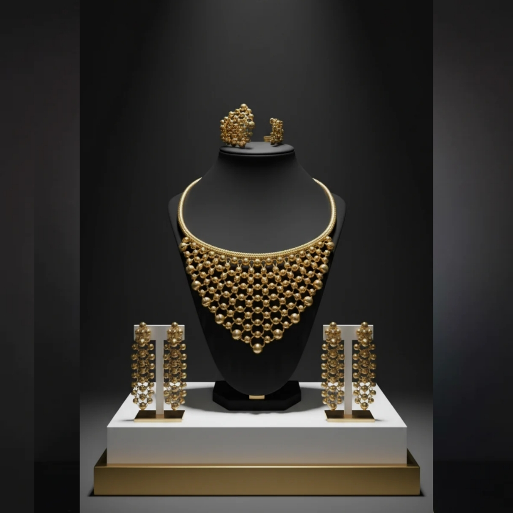 Royal Gold-plated Mesh Jewelry Set